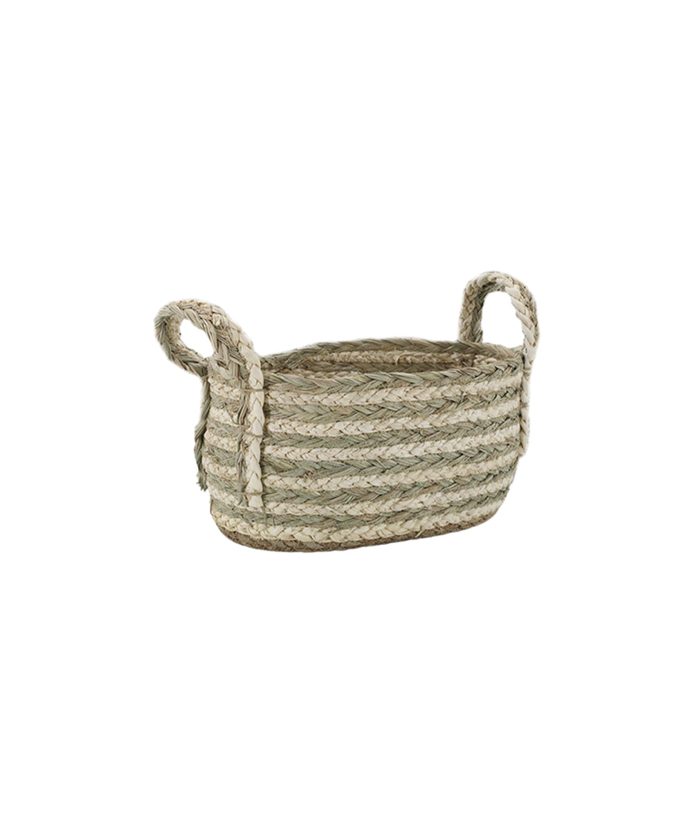 Basket H21/L40/W27 cm cream & verte