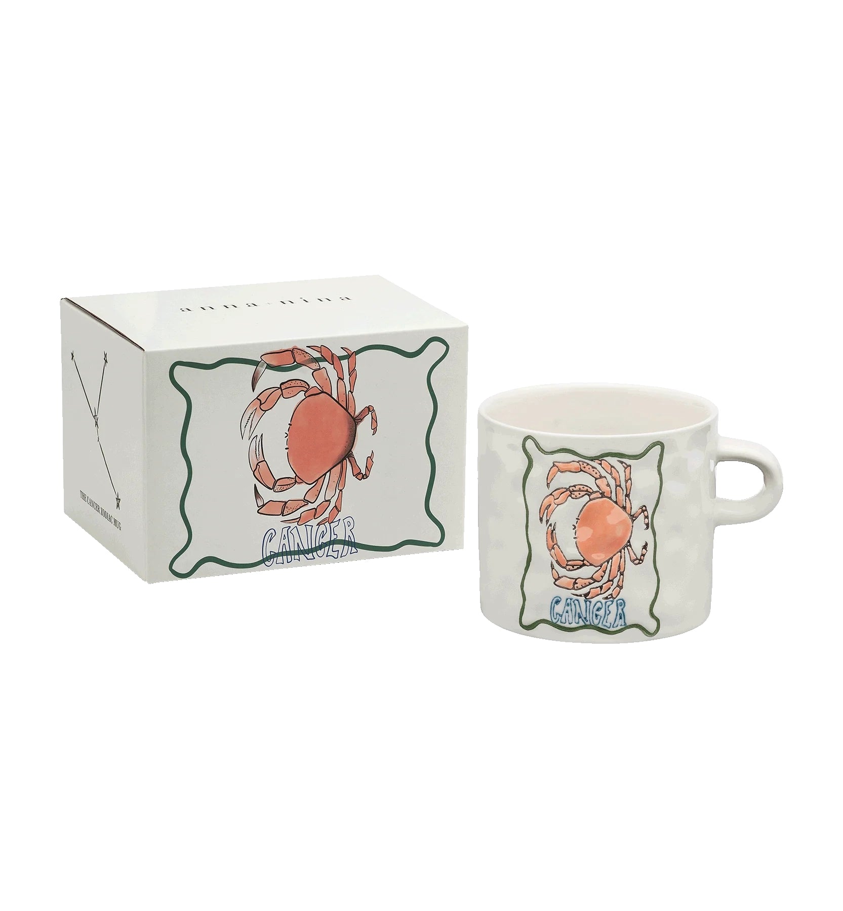 Anna + Nina Cancer Zodiac Tea Mug H- 9 cm D- 10 cm Ceramic