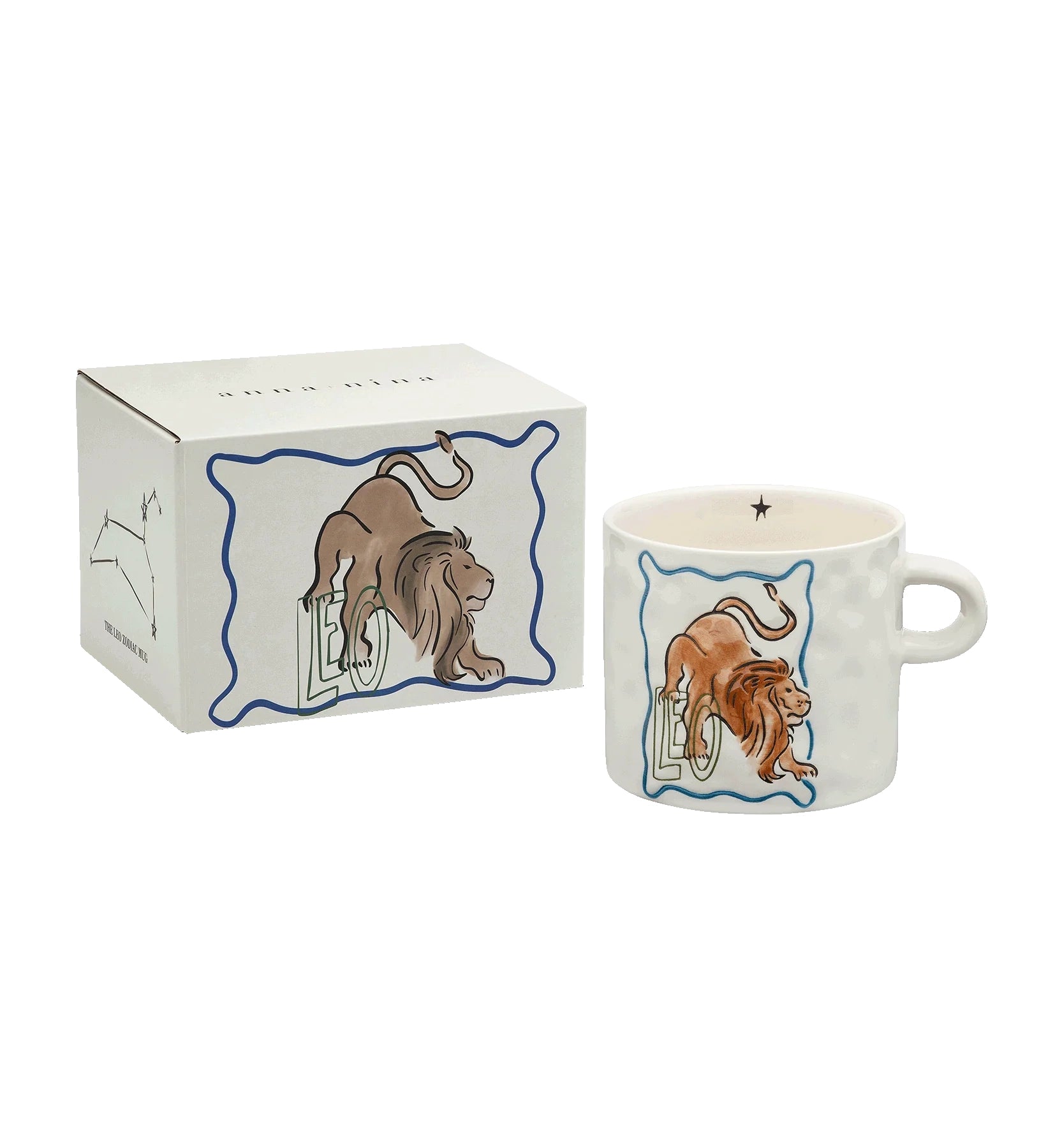 Anna + Nina Leo Zodiac Tea Mug H- 9 cm D- 10 cm Ceramic