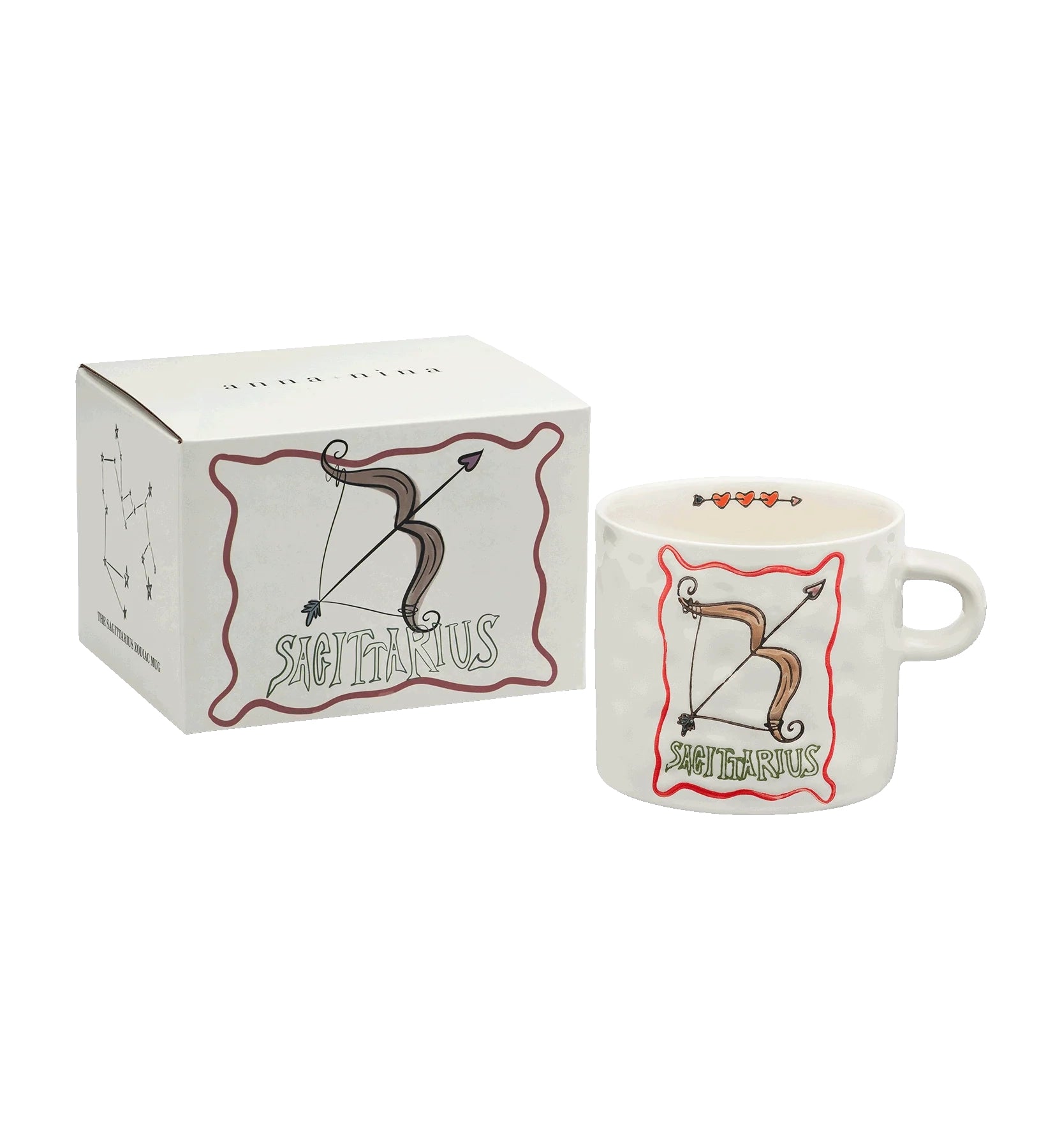 Anna + Nina Sagittarius Zodiac Tea Mug H- 9 cm D- 10 cm Ceramic