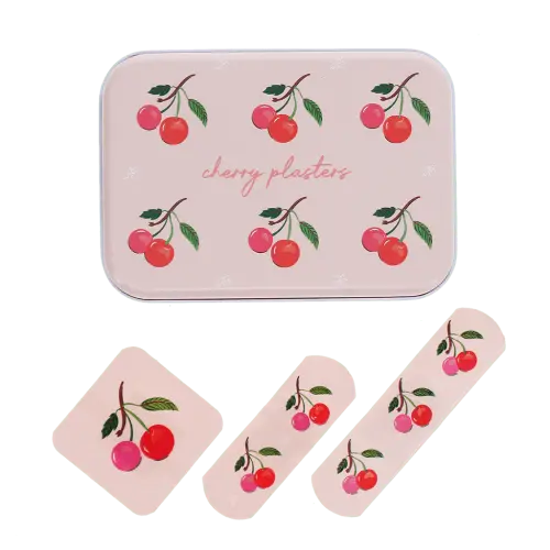 Rex London Children's plasters in a tin (30 pcs) - Little Cherry L- 10.3 cm W- 7.3 cm H- 2.1 cm