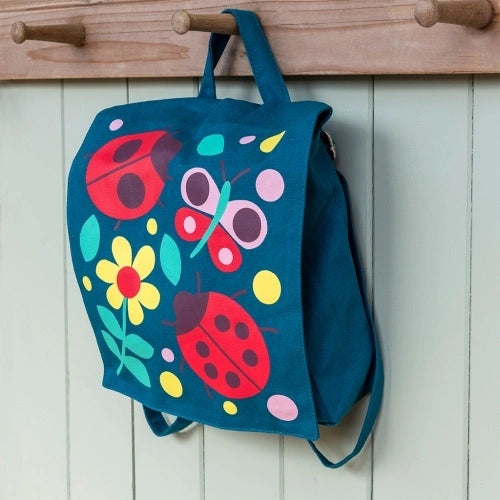 Rex London Mini children's canvas backpack - Ladybird L- 7.8 cm W- 23.5 cm H- 21 cm