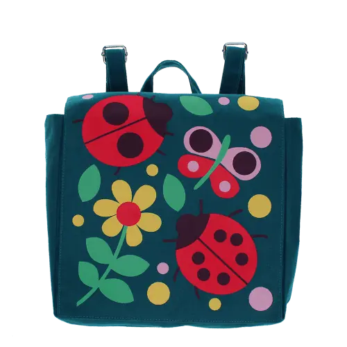 Rex London Mini children's canvas backpack - Ladybird L- 7.8 cm W- 23.5 cm H- 21 cm