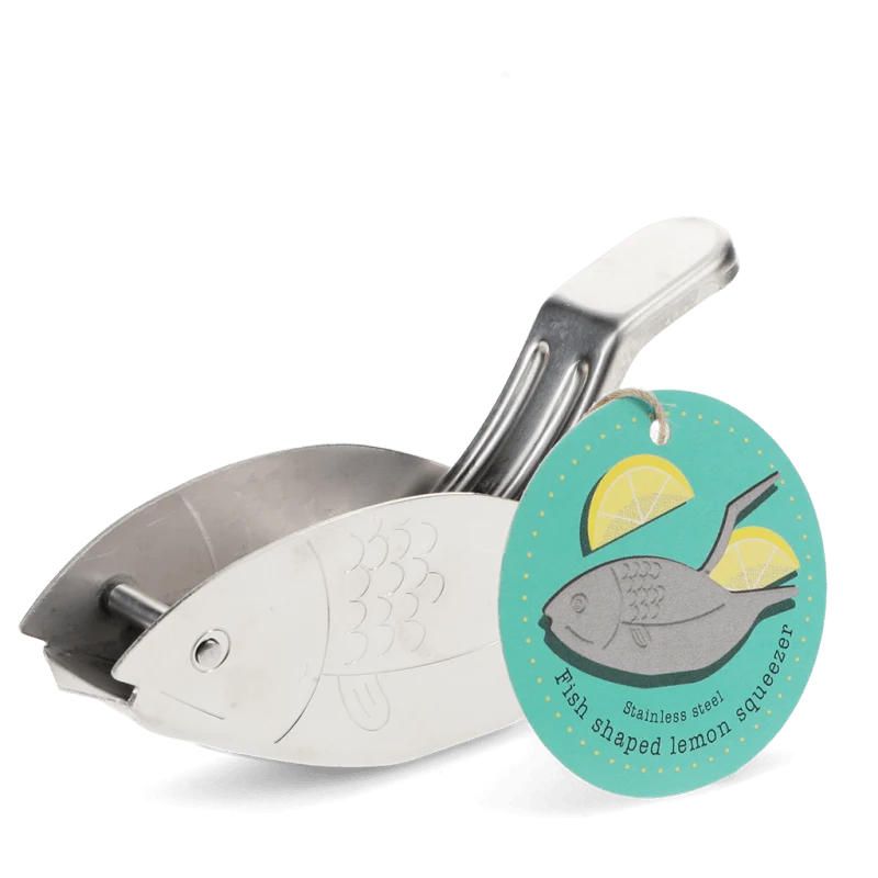 Rex London Stainless steel lemon wedge squeezer - Fish L- 12.6 cm W- 2.7 cm H- 6.7 cm