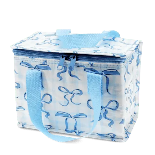 Rex London Insulated lunch bag - Blue Bows L- 21 cm W- 12 cm H- 16 cm