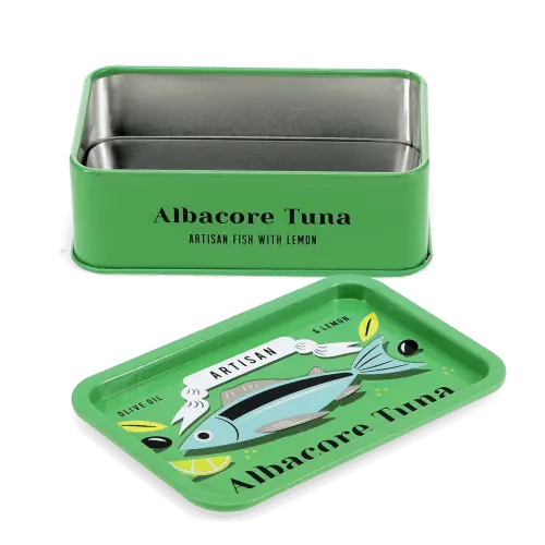 Rex London Mini storage tin with lid - Tuna L- 10 cm W- 6.5 cm H- 3.2 cm