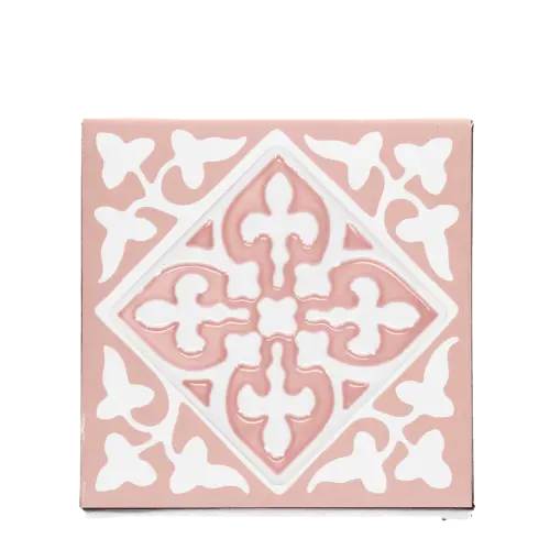 Rex London Ceramic tile coasters (set of 2) - Pink L- 9.4 cm W- 9.4 cm H- 0.8 cm