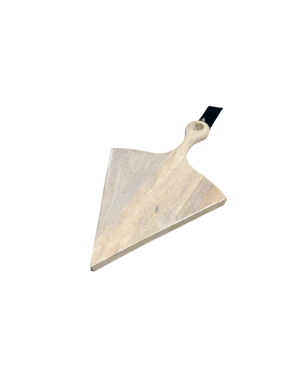 Nat Wood Board Pizza - light-colored wooden board triangular shape