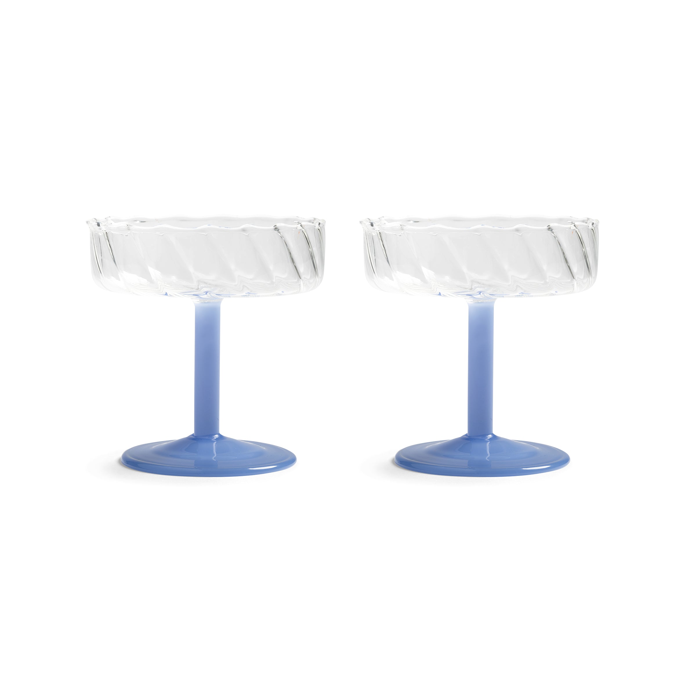 Klevering Coupe Twirl Blue Set Of 2 D- 11 cm H- 11.5 cm Glass