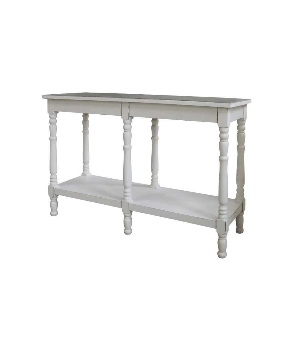 Service Table W. Shelf H80/L120/W40 Cm Antique White