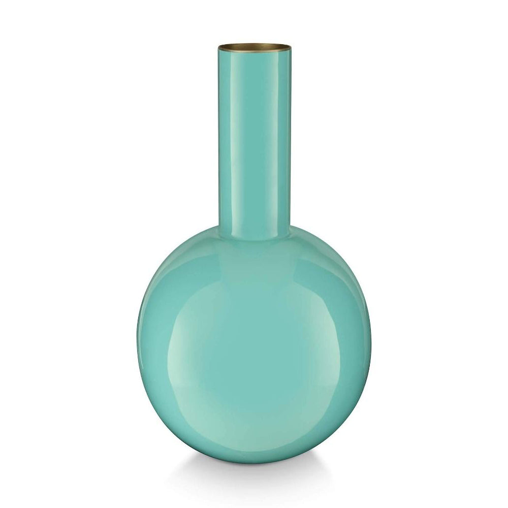 Pip Studio Vase Metal Small Bright Blue D- 15.2 cm H- 26 cm