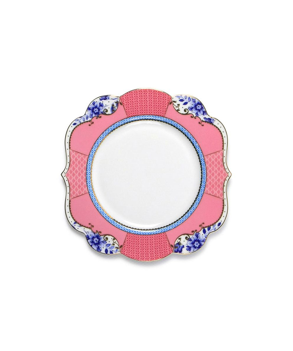 Cake Plate Royal 17Cm - pink blue patterned ceramic saucer