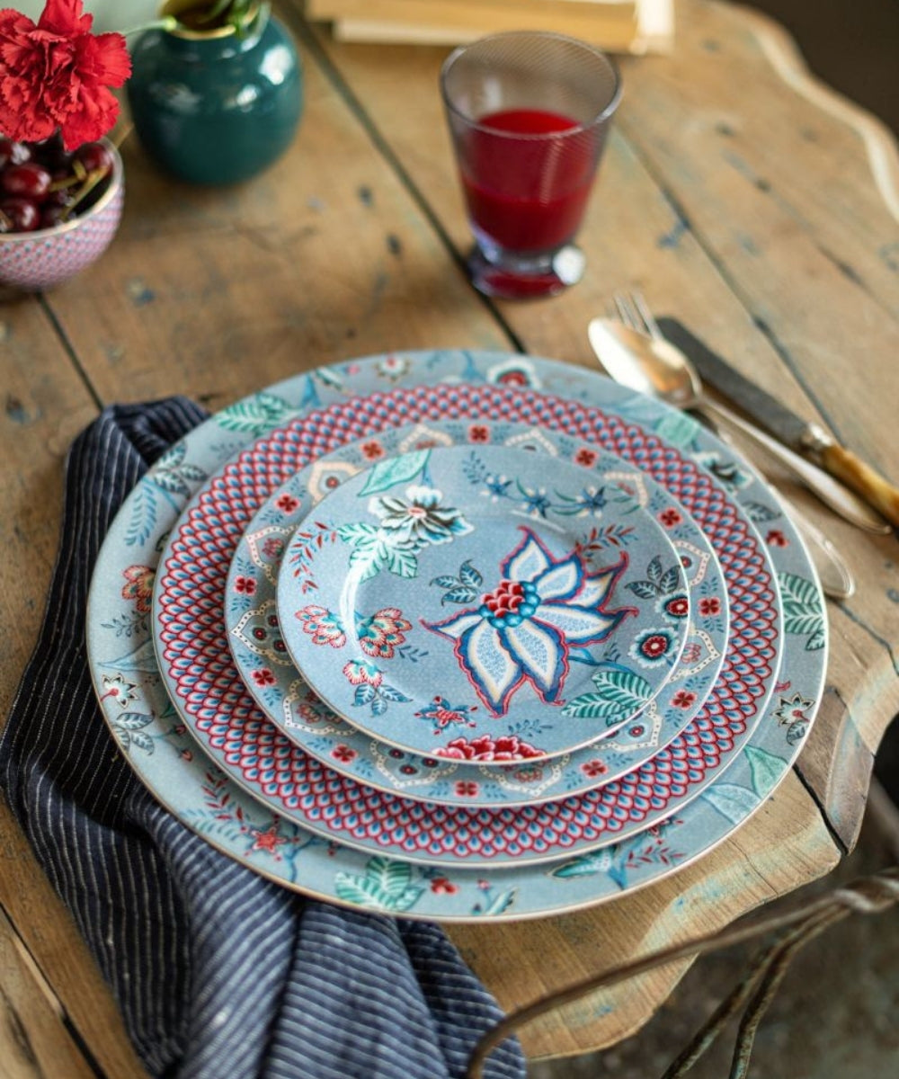 Plate Flower Festival Light Blue (17 cm)