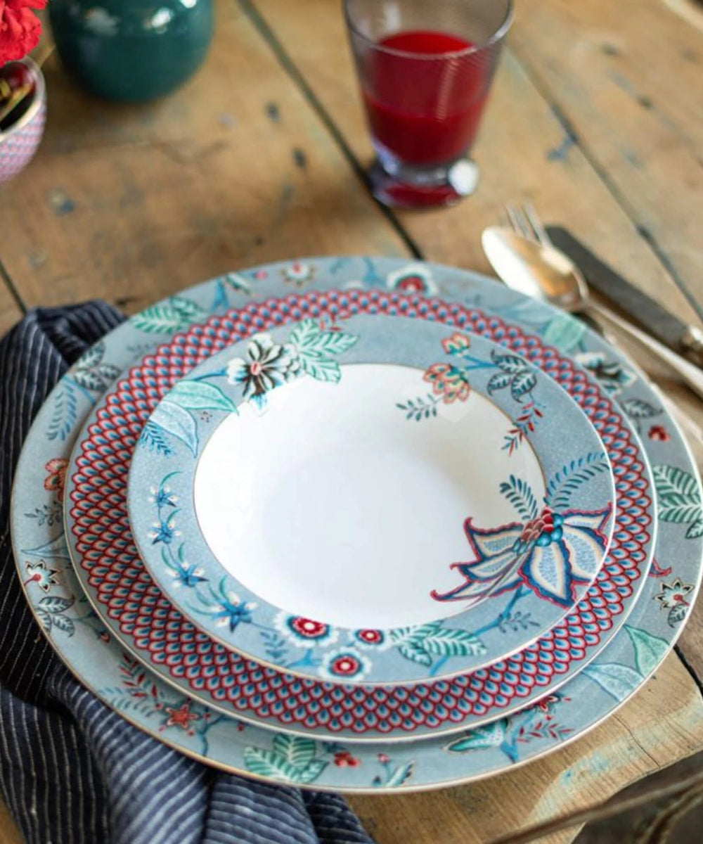 Deep Plate Flower Festival Light Blue (21.5 Cm)