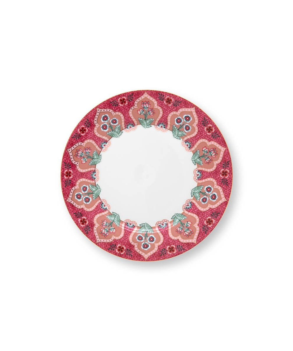 Pip Studio | Plate Flower Festival Deco Dark Pink 21cm