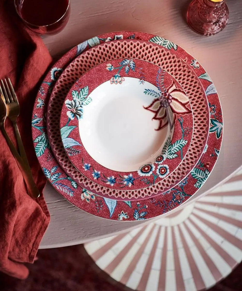 Deep Plate Flower Festival Dark Pink (21.5 Cm)