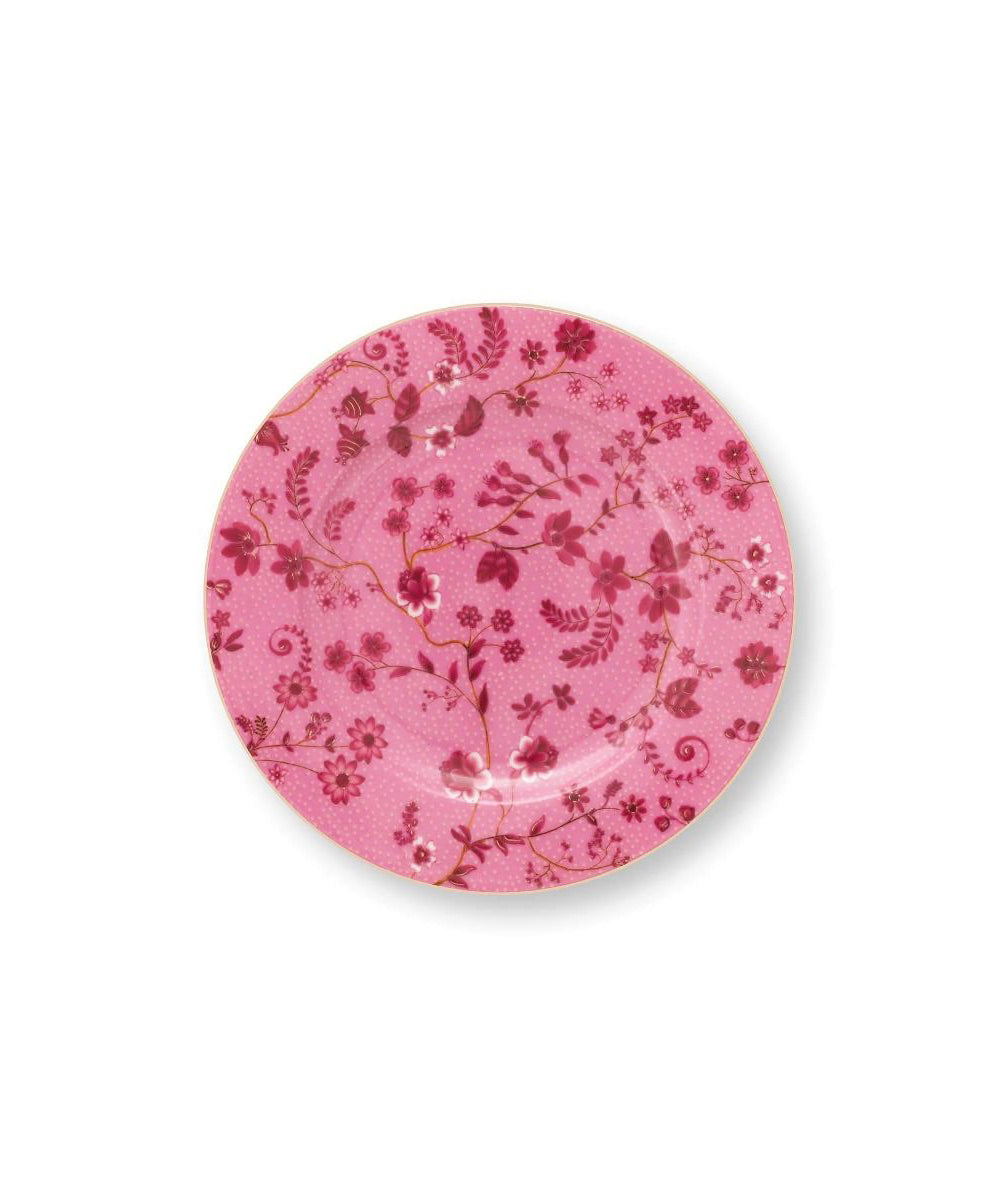 Plate Jolie Flowers Pink 17Cm - delicate pink ceramic saucer adorned