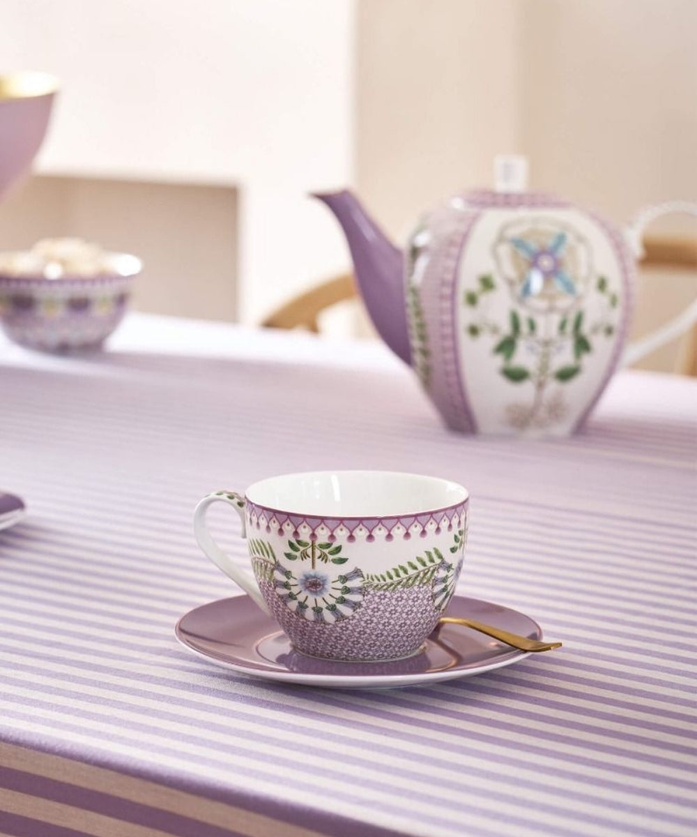 Cup And Saucer Lily & Lotus Tiles Lilac (280 ml)