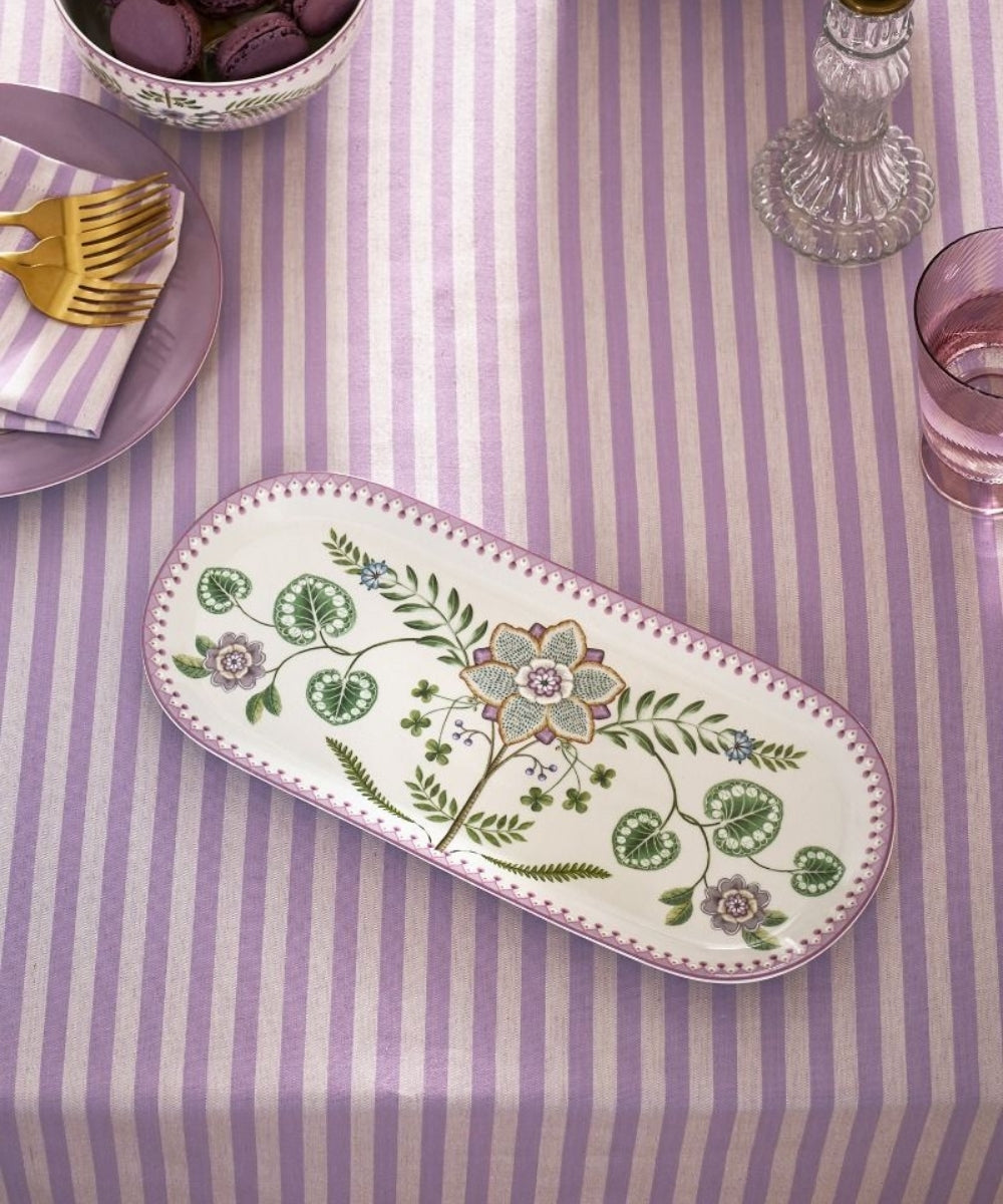 Cake Tray Lily & Lotus Off White 33.3X15.5 Cm
