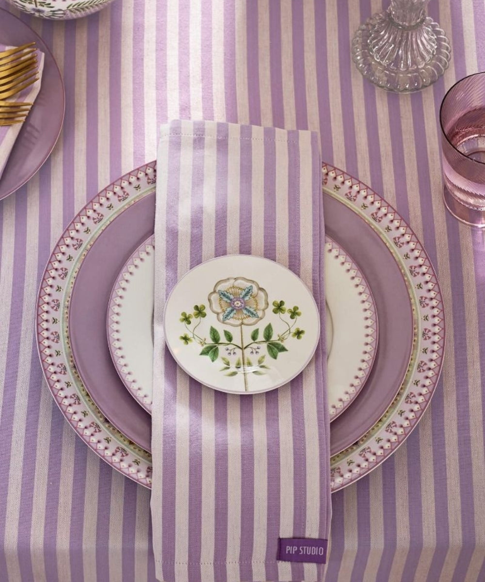 Set of 4 Napkins Stripes Lilac 40X40Cm