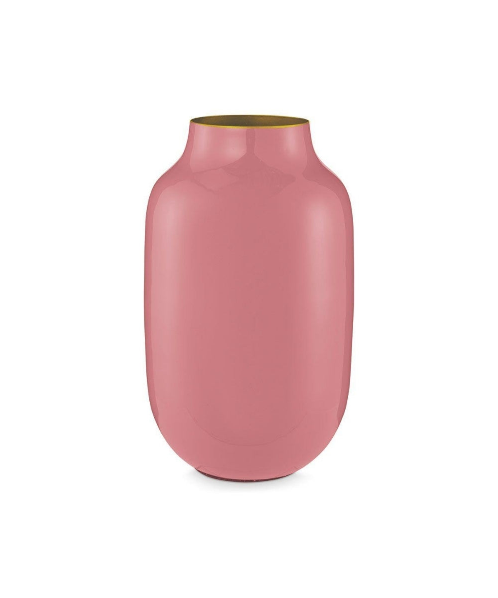 Vase Metal Oval Old Pink (30 cm)