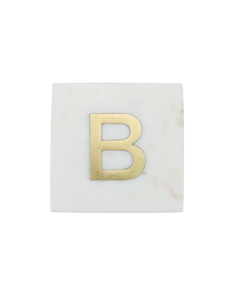 Verona Marble Monogram Coaster Letter B