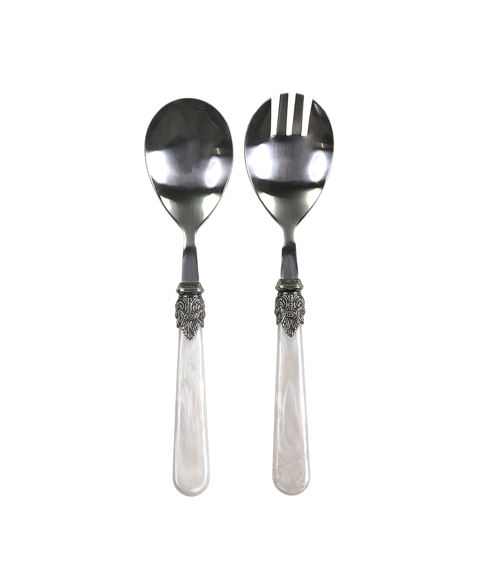 Linas Salad Servers set of 2 L21 cm antique mother of pearl