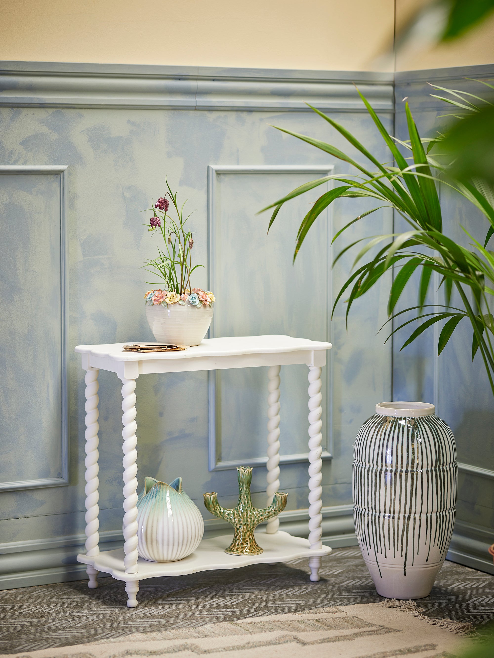 Blooming Ville Bia Console Table MDF L- 60 cm W- 30 cm H- 60 cm White