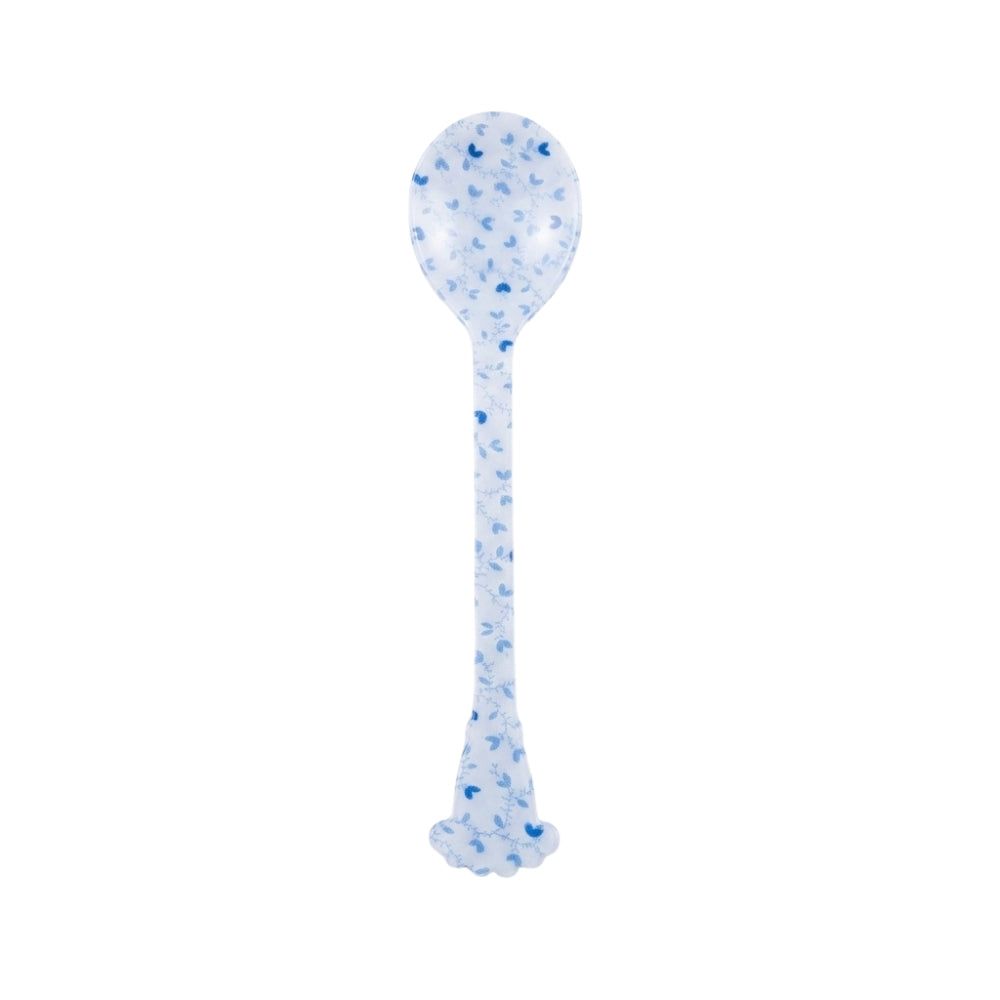 Rice Acrylic Teaspoon Blue Floral L- 14 cm W-3.3 cm