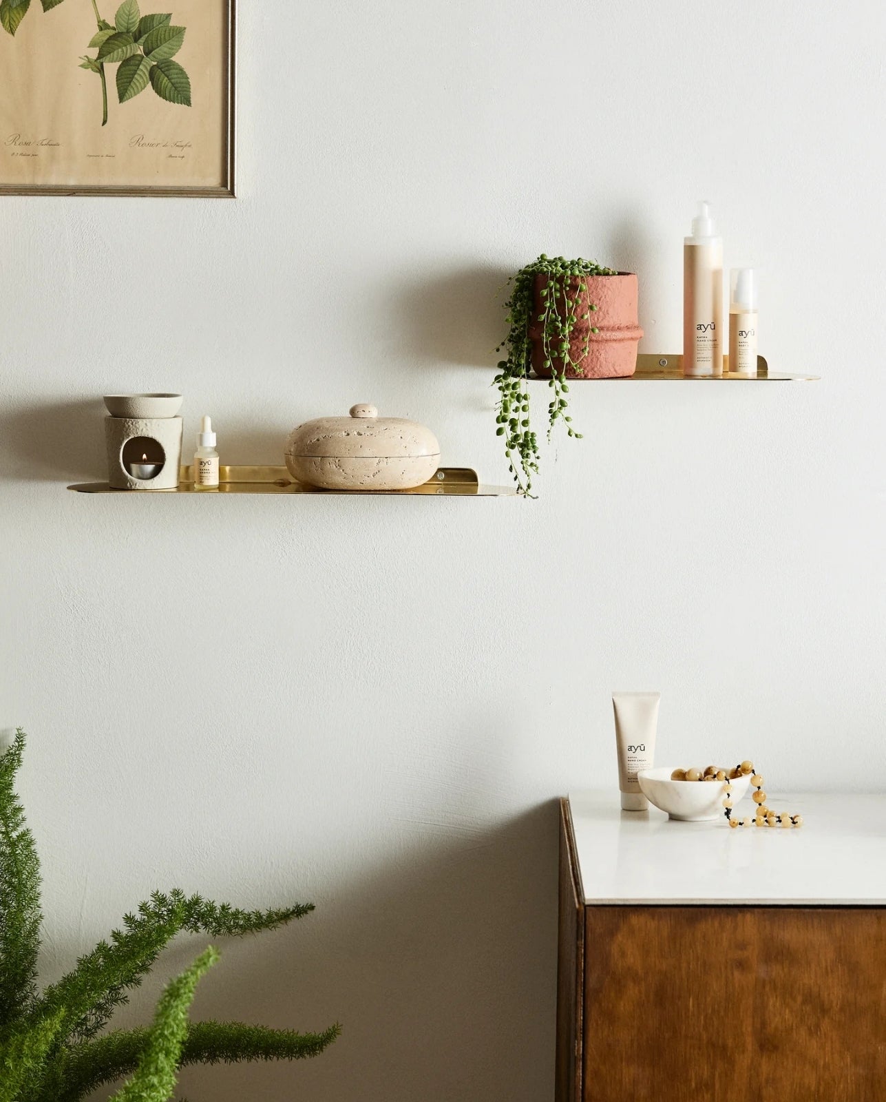 FANOE shelf L - golden finish