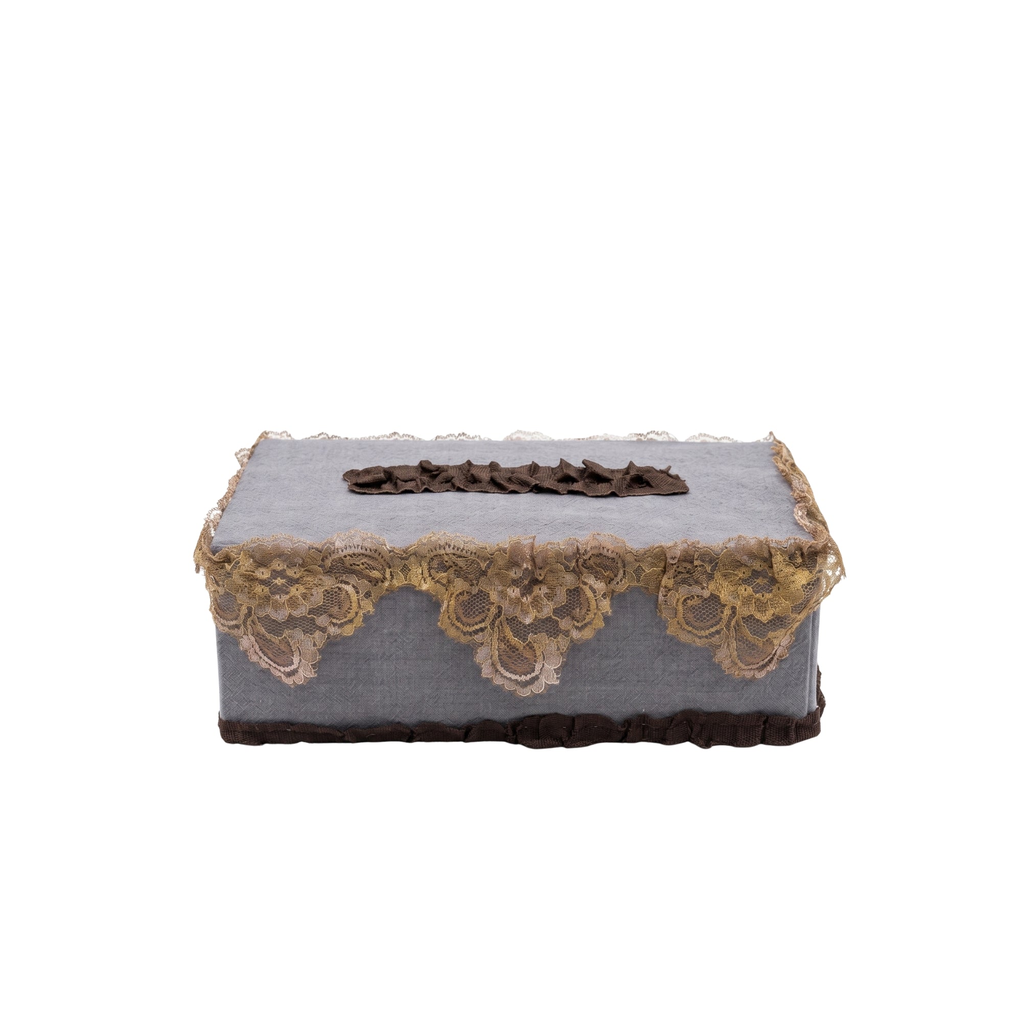 Kabale Tissue Box Cover in Linen Fabric L- 25 cm W- 12 cm Mauve