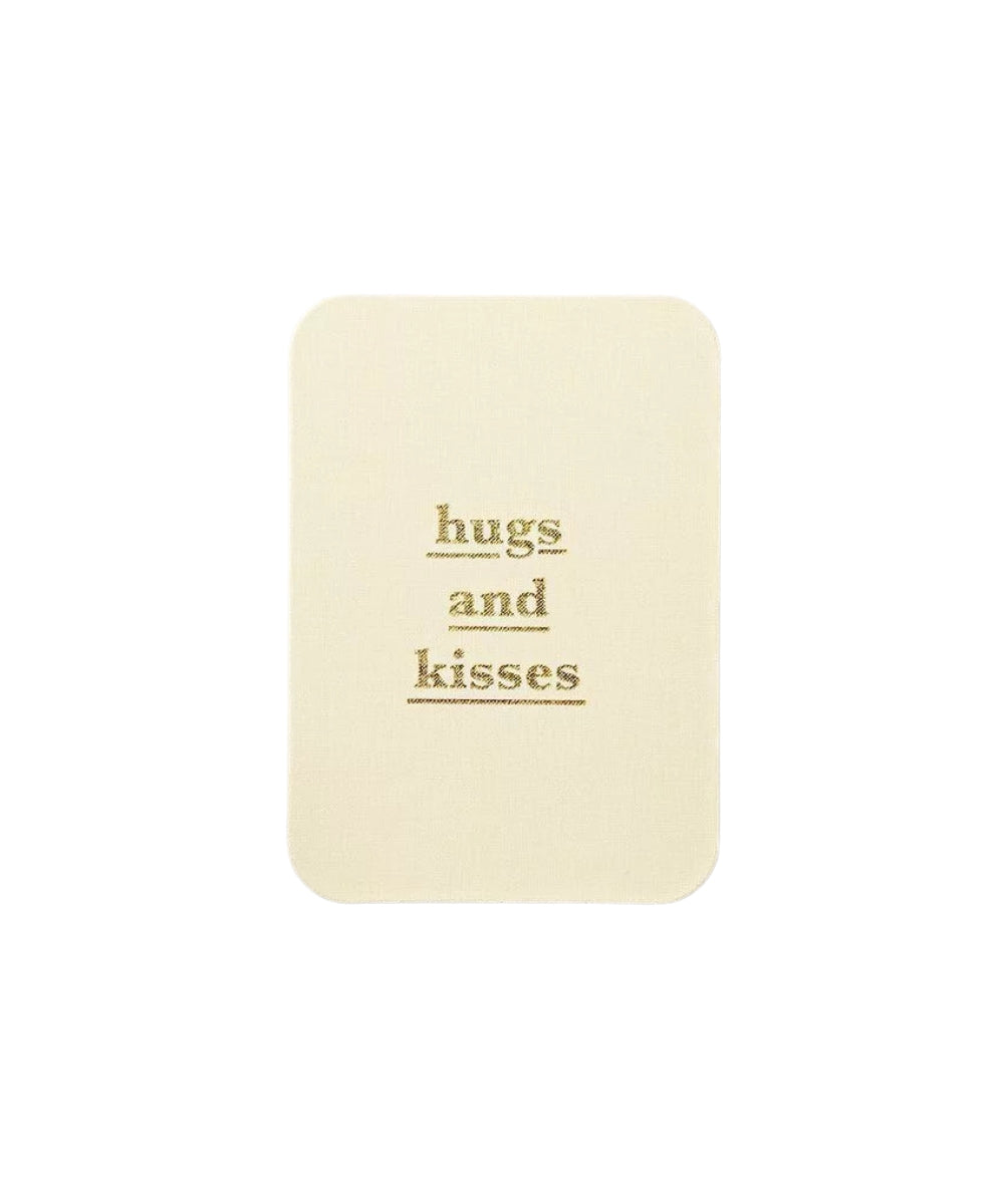 Cloth Postcard Hugs Kisses - cream-colored rectangular card hugs kisses