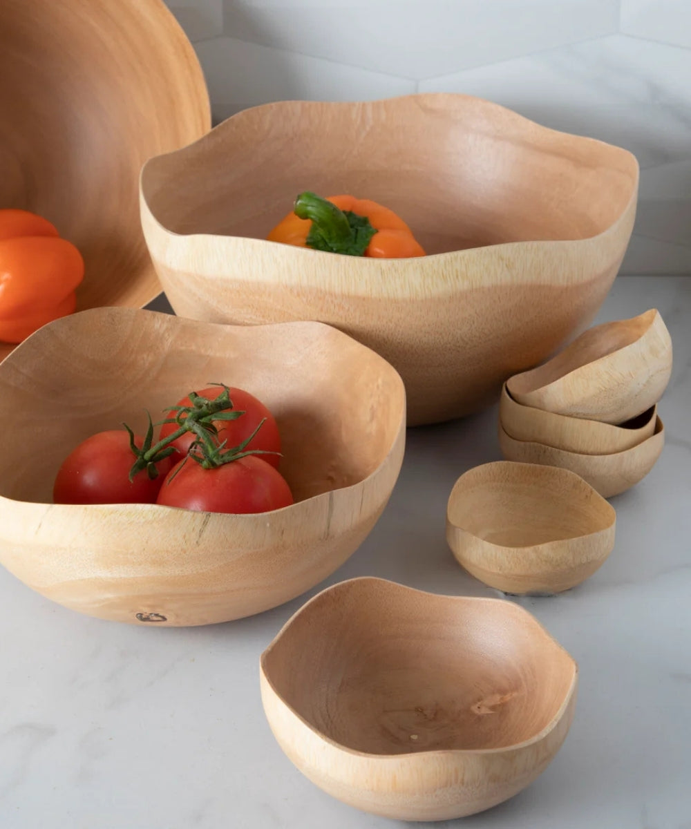 Kiln Mango Wood Wave Edge Bowl Small