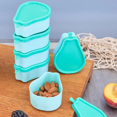 Rice Plastic Food Keepers in Pear Shape - 6 pcs in a Net green