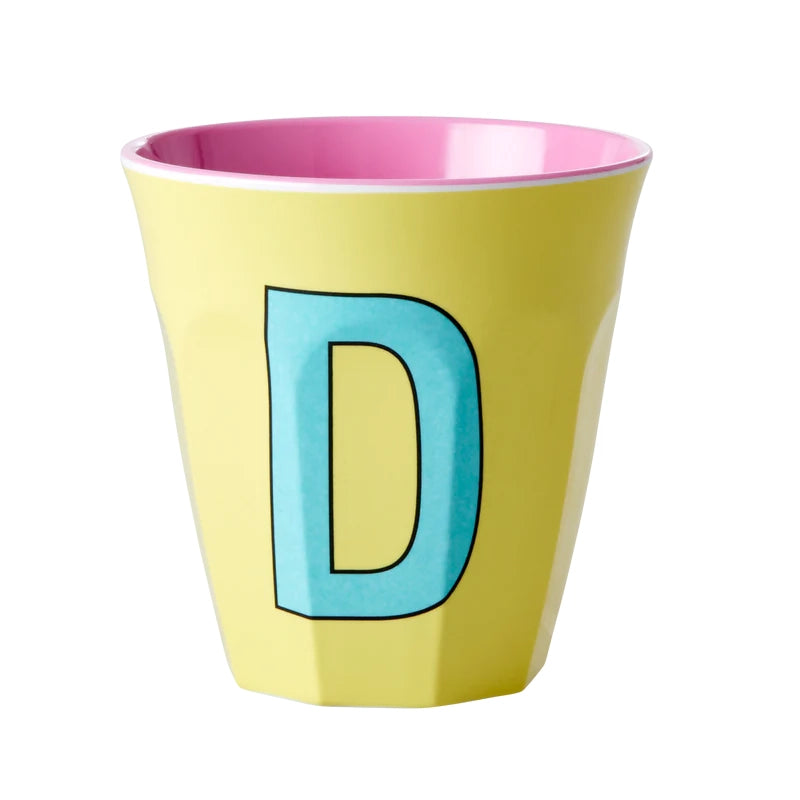 Rice Melamine Alphabet Cup D - 250 ml Yellow