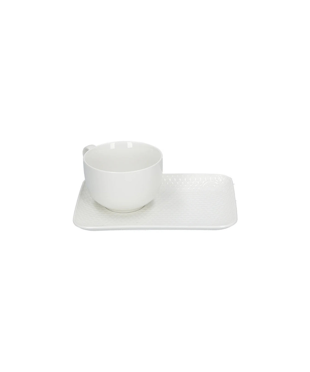 Aperegina Breakfast Set - white ceramic espresso cup rectangular