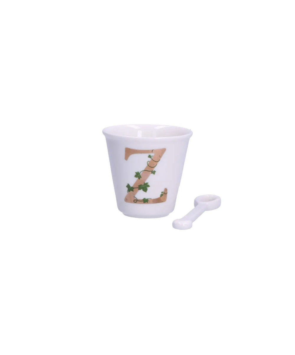 Unico Cup ’Z’ W/O Handle W/Spoon 75 Ccgb - white ceramic egg cup beige