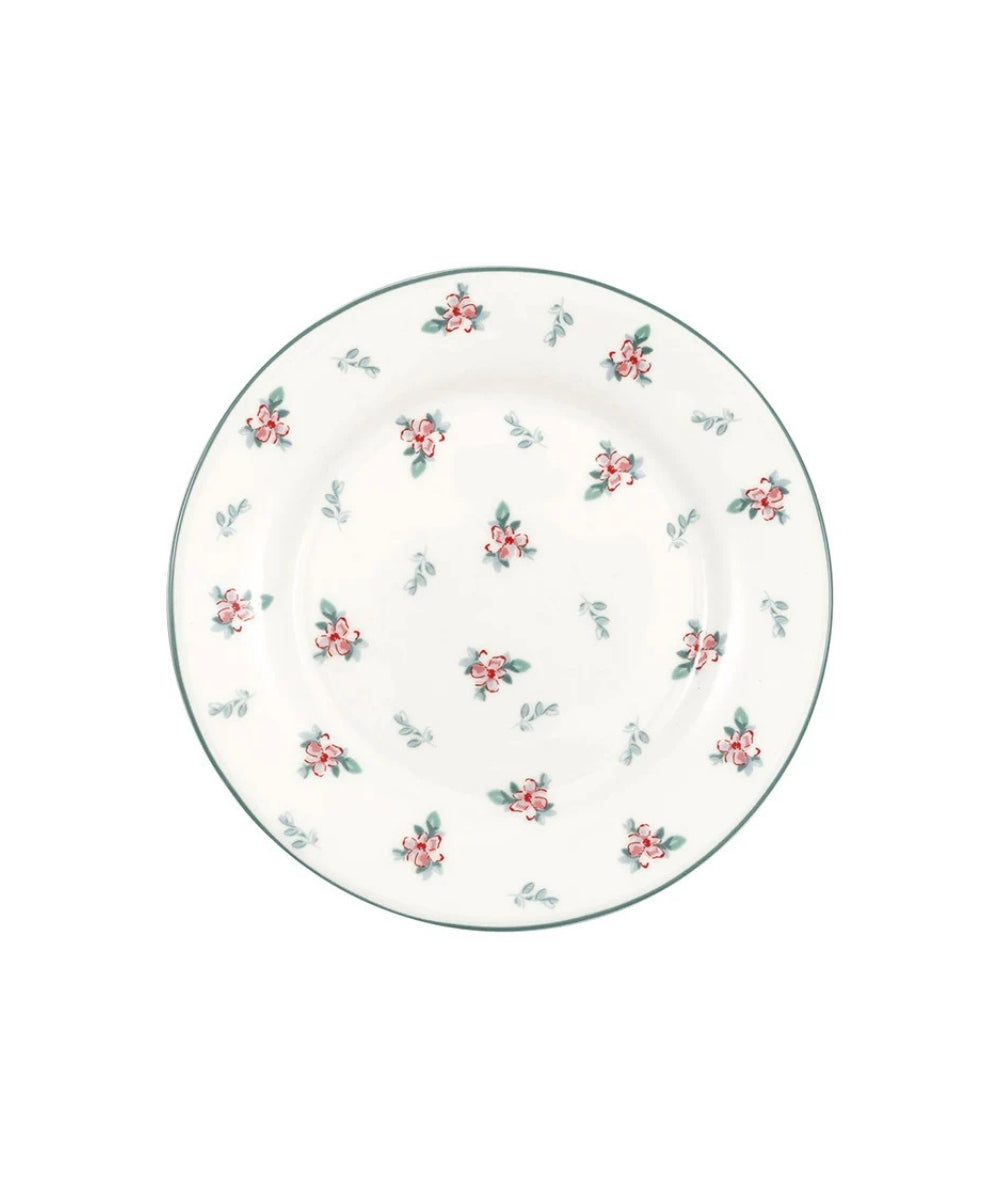 Dinner Plate Jalia White - white ceramic plate adorned delicate