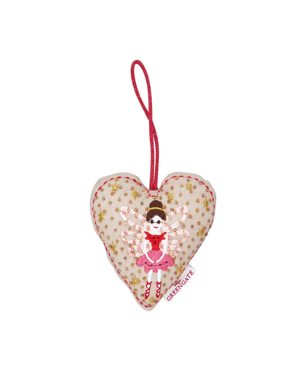 Heart Cinderella White Embroidery Set Of 2 - soft heart-shaped decorative ornament embroidered