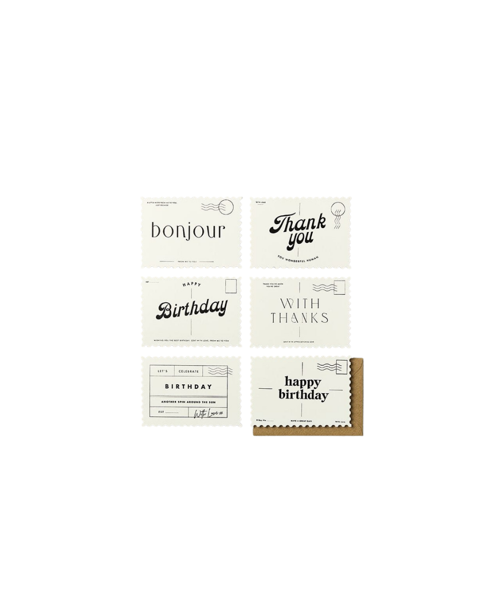 Assorted Pack Notecards - Vintage Type