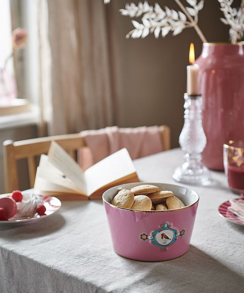 Pip Studio Bowl Love Birds Medallion Pink D- 15 cm Porcelain