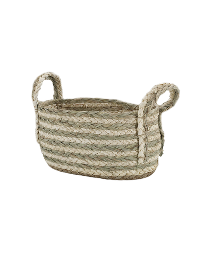 Basket H24/L48/W33 cm cream & verte