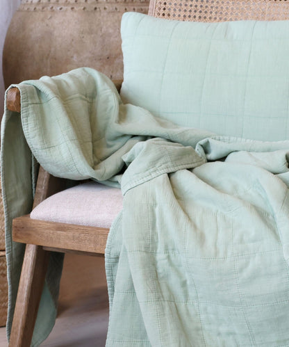 Aix Vintage Quilt L180/W130 cm verte