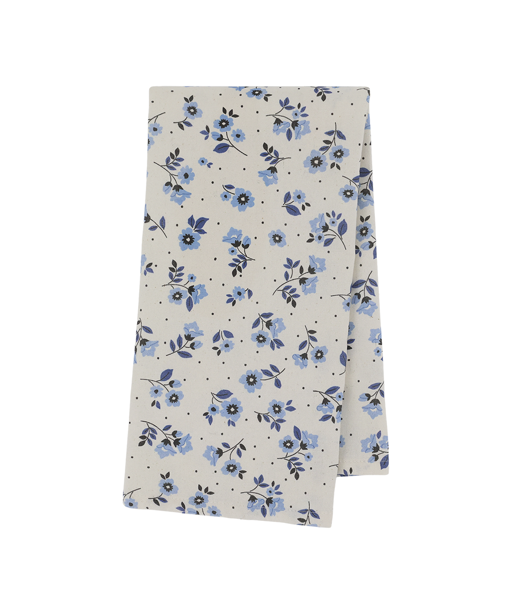 Aix Tea Towel w. Flowers L70/W50 cm ocean Blue