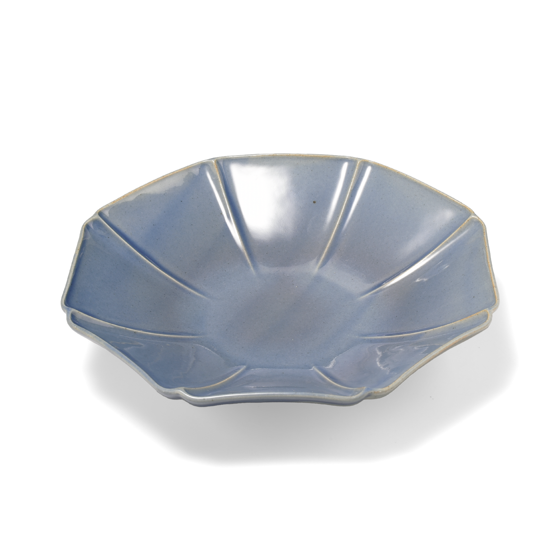 Marumitsu Hitohana 7 sun bowl
 flower-shaped Pottery blue W- 2.17 cm D- 2.17 cm H- 0.47 cm