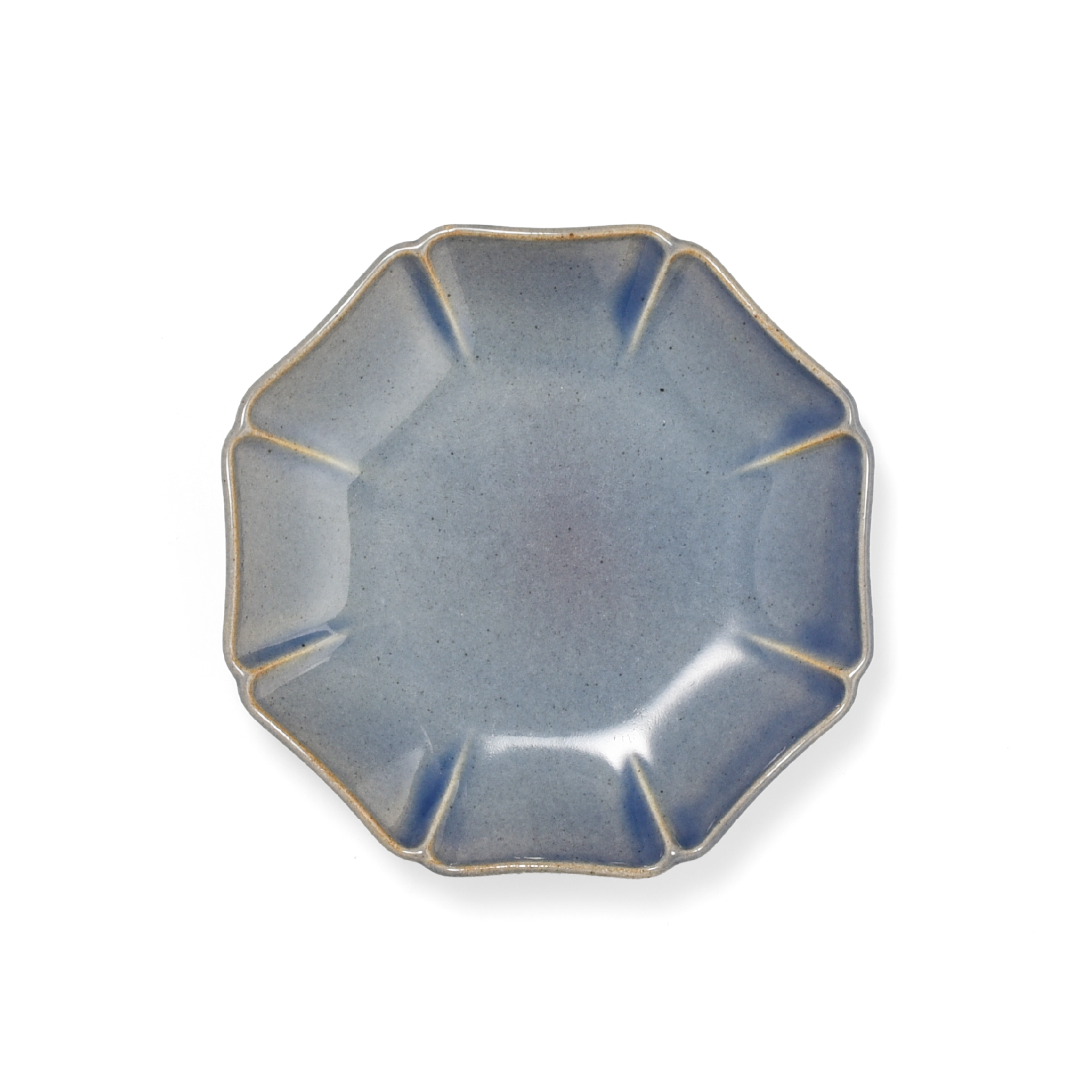 Marumitsu Hitohana mini plate
 flower-shaped Pottery blue W- 1.04 cm D- 1.04 cm H- 0.20 cm