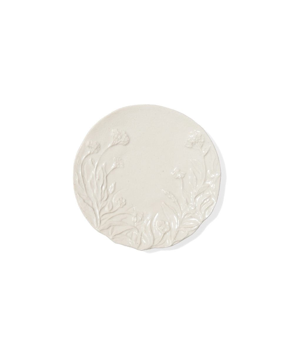 Michikusa Kozara Round White (14 x 14 x 2.2 cm)