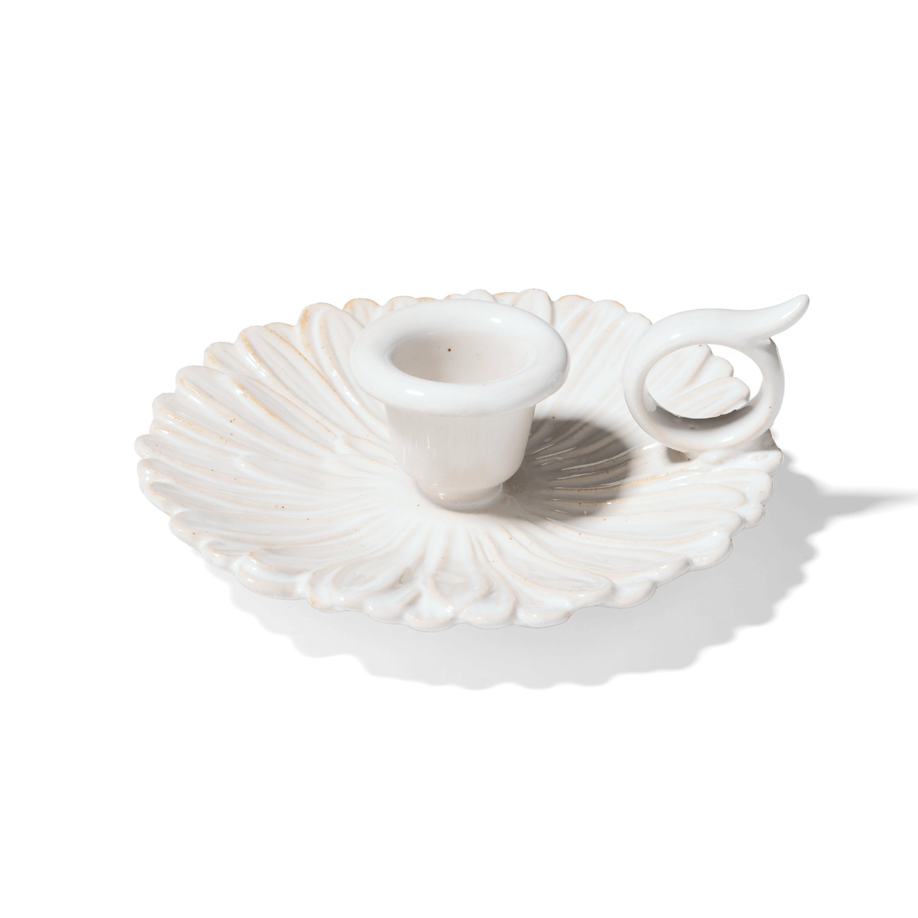 Marumitsu Gerbera candle stand
 flower-shaped Pottery white W- 1.35 cm D- 1.29 cm H- 0.54 cm