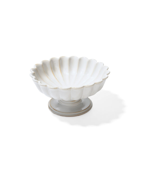Vernale 5’’Compote Dish Flower-Shaped Pottery White (13.5 x 13.5 x 7 cm)