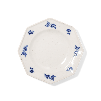 Marumitsu Bua an 155 plate blue
 octagonal Pottery blue W- 1.57 cm D- 1.57 cm H- 0.22 cm
